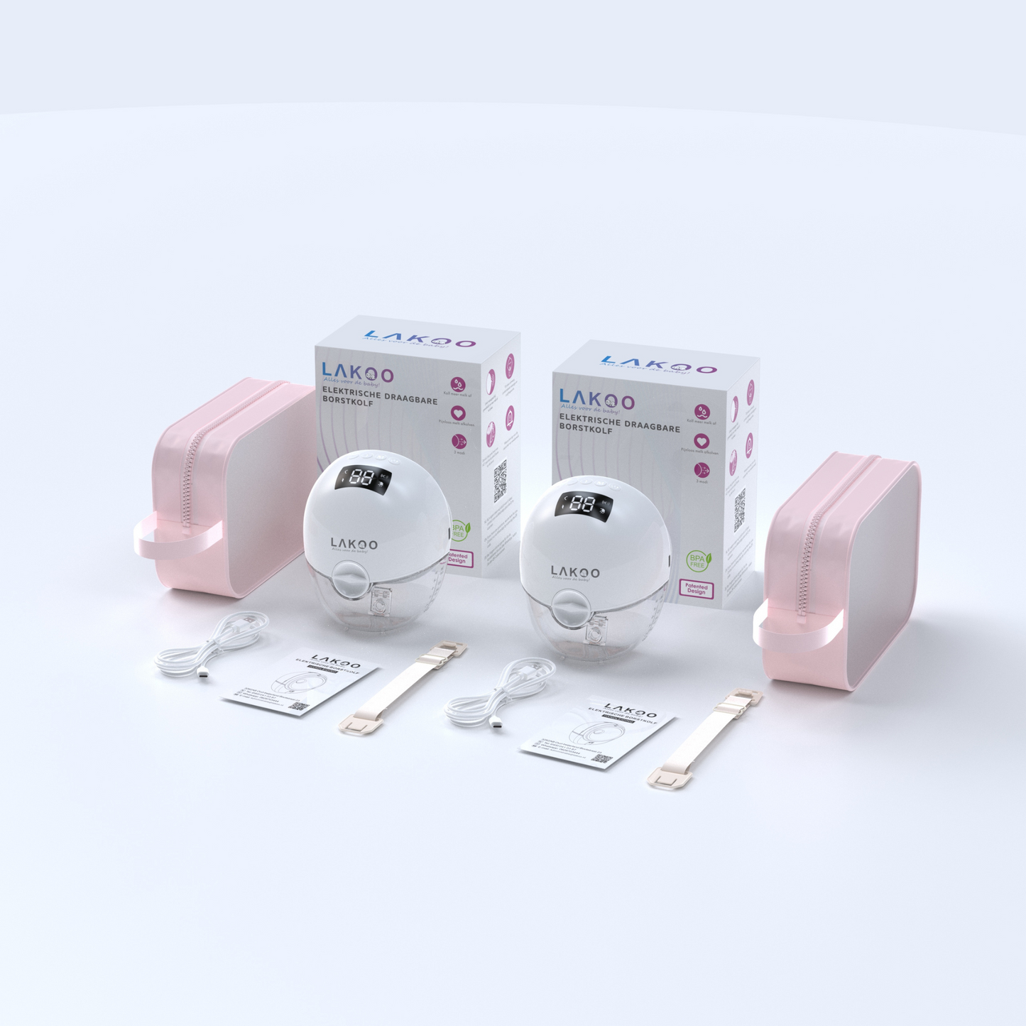 LAKOO Draadloze dubbele elektrische borstkolf - 2 pack