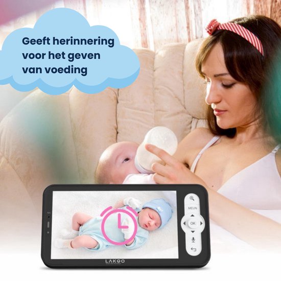 LAKOO babyfoon "Levi" - camera en monitor - met app - zwart