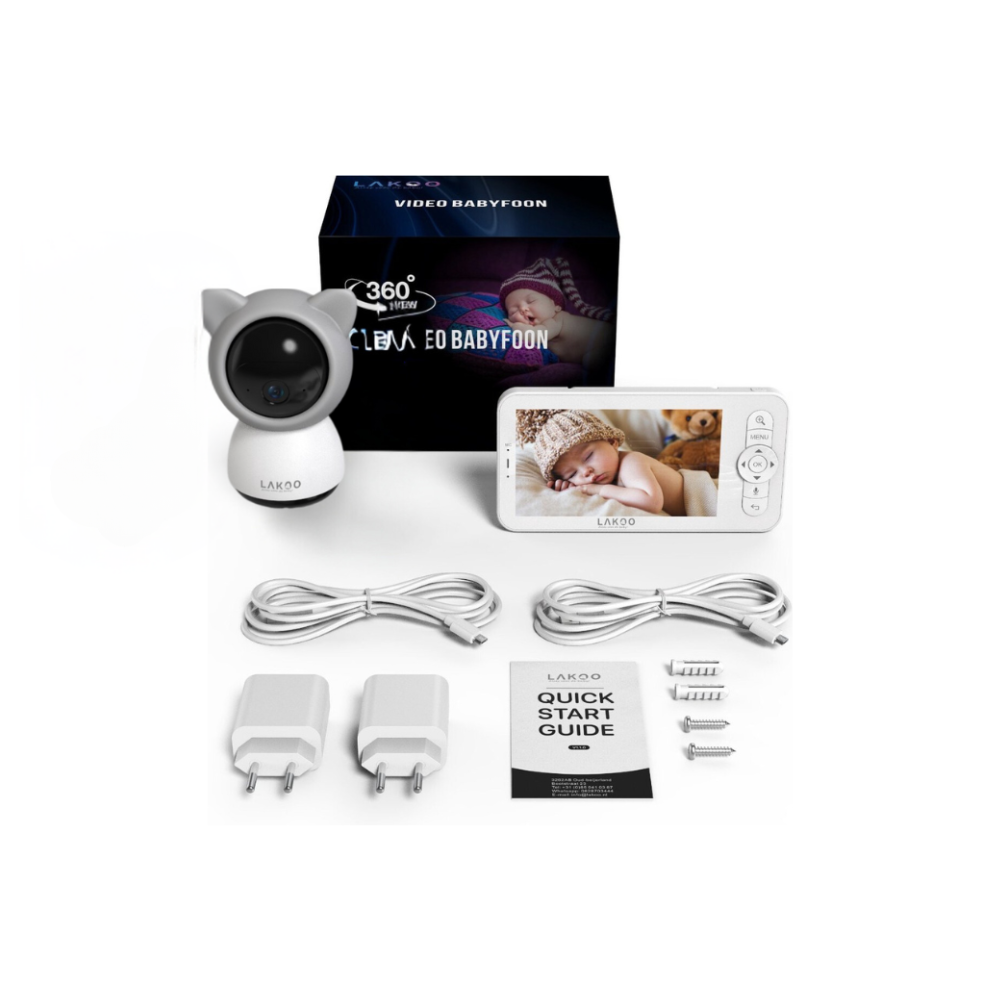 LAKOO babyfoon "Kitty" - camera en monitor - met app - wit