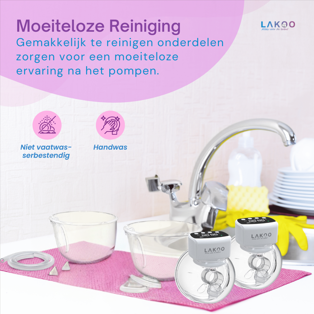 LAKOO Borstkolven draadloze dubbele elektrische borstkolf - 2 pack