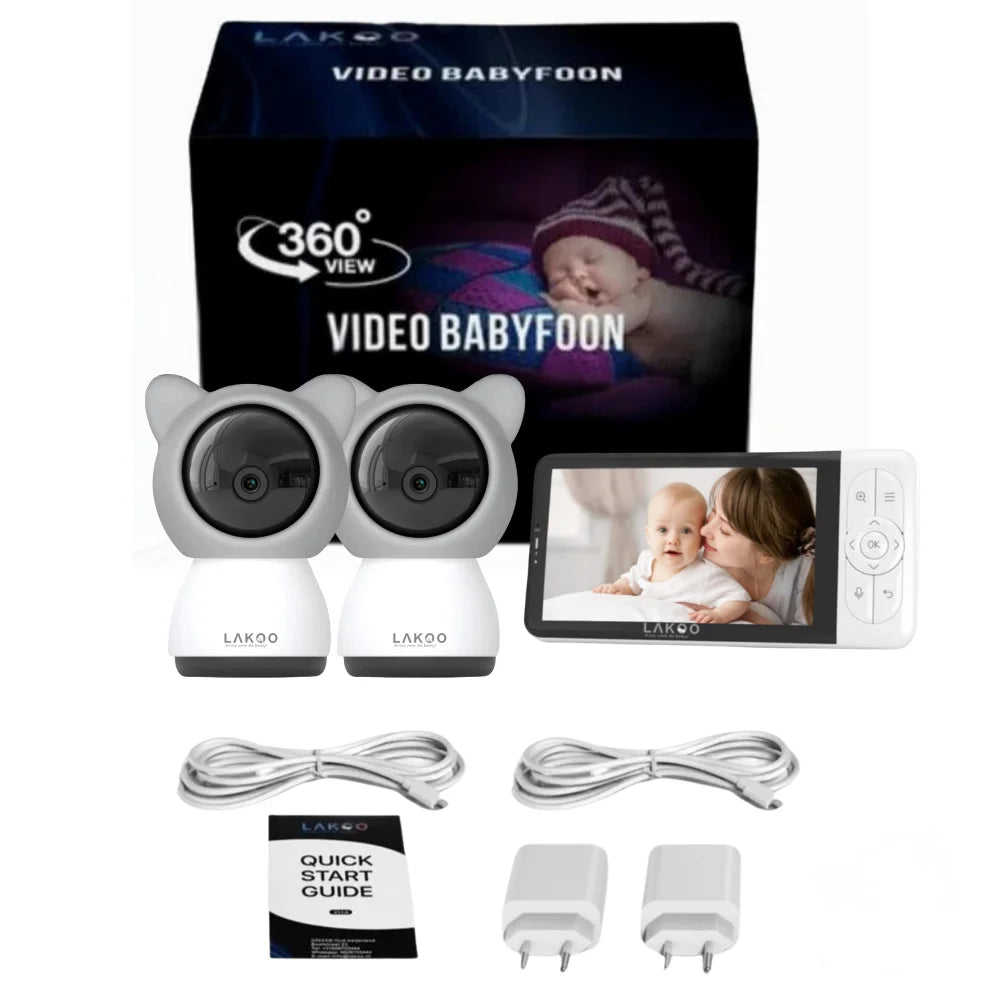 LAKOO babyfoon "Kitty & Levi" - camera en monitor - met app - 2 camera's (Kitty + Levi)