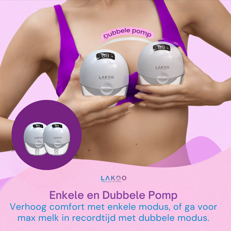 LAKOO® - Doppelmilchpumpe - Manuelle Milchpumpe - Elektrische Milchpumpe - Milchpumpe - Hansfree