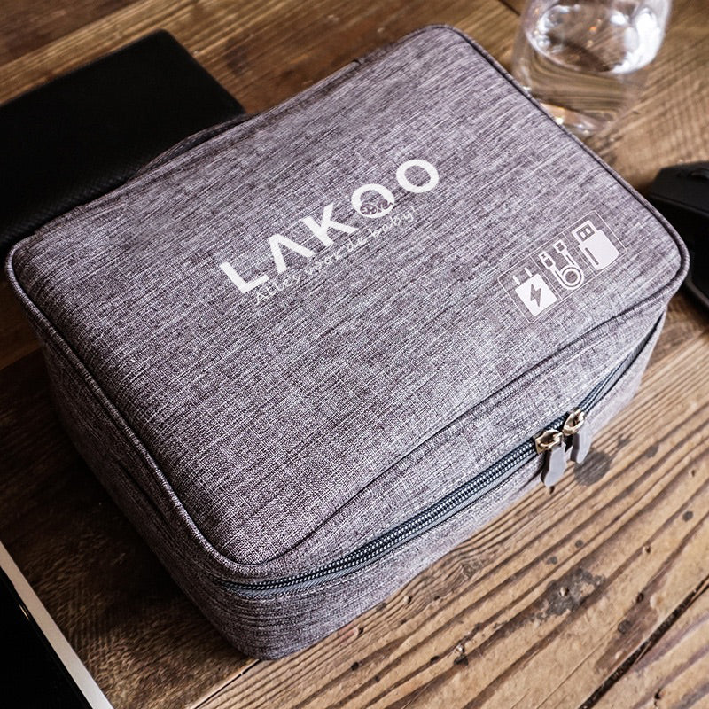 Lakoo® Storage Bag - Universal Baby Monitor Storage Bag in Gray - Durable, Water-Repellent, Handy for On the Go - Spacious Compartment, Elastic Bands &amp; Portable Design