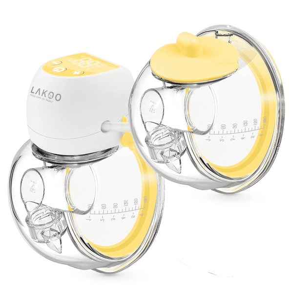 Lakoo® Hands-Free borstkolf – borstkolf electrisch dubbel - Borstkolf - Dubbele elektrische handsfree borstkolf – Draagbaar - Transparant/Geel