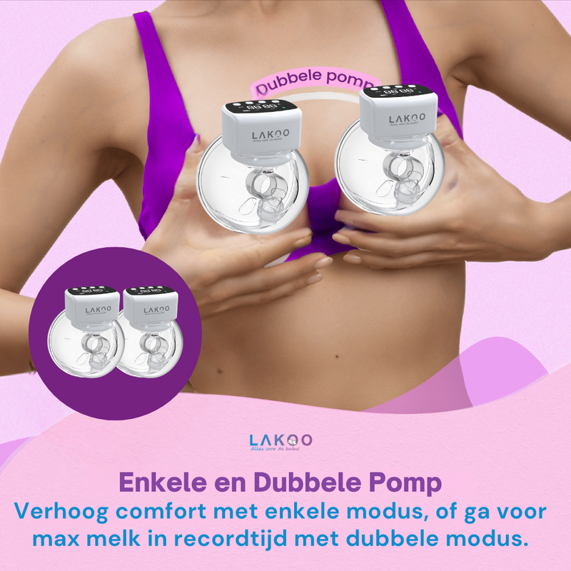 LAKOO® - Doppelmilchpumpe - Manuelle Milchpumpe - Elektrische Milchpumpe - Milchpumpe