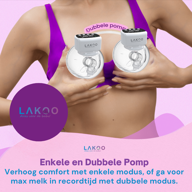 LAKOO® - Draadloze Dubbele Elektrische Borstkolf 2 pack