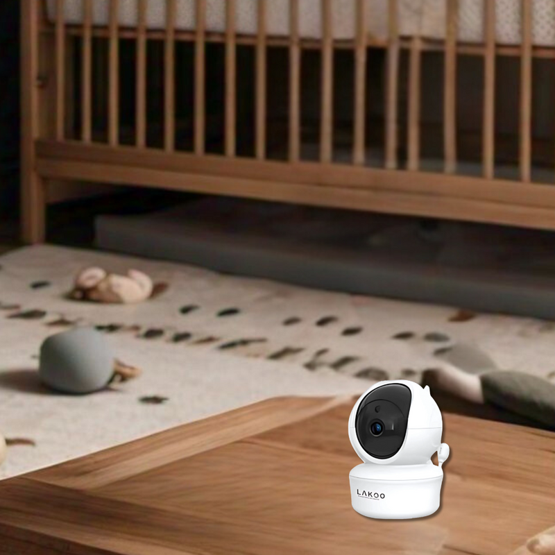 Lakoo® - Baby Monitor with Camera and App - WiFi - FULL HD - Baby Camera - Baby Monitors with Movement and Sound Detection - Indoor - Night Vision for Baby/Nanny