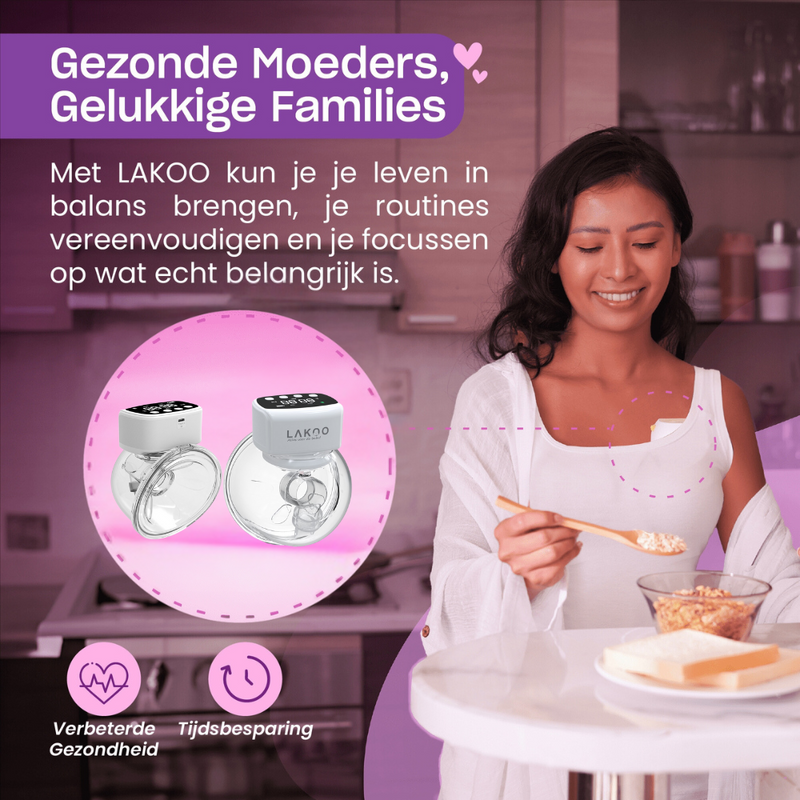 LAKOO® - Cordless Double Electric Breast Pump 2 pack