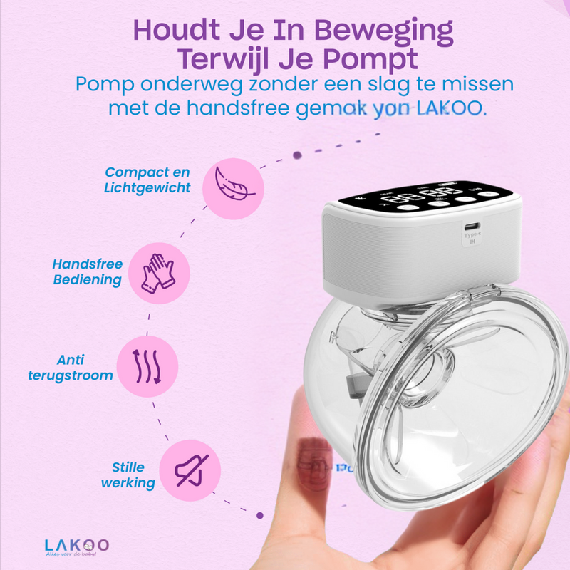 LAKOO® - Dubbele borstkolf - Handkolf - Elektrische borstkolf - Borstkolf