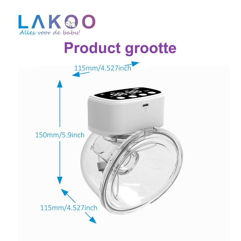 LAKOO® - Dubbele borstkolf - Handkolf - Elektrische borstkolf - Borstkolf