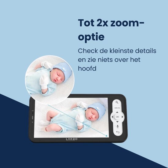 LAKOO babyfoon "Levi" - camera en monitor - met app - zwart
