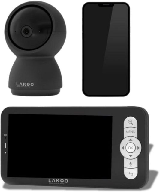 LAKOO babyfoon "Levi" - camera en monitor - met app - zwart
