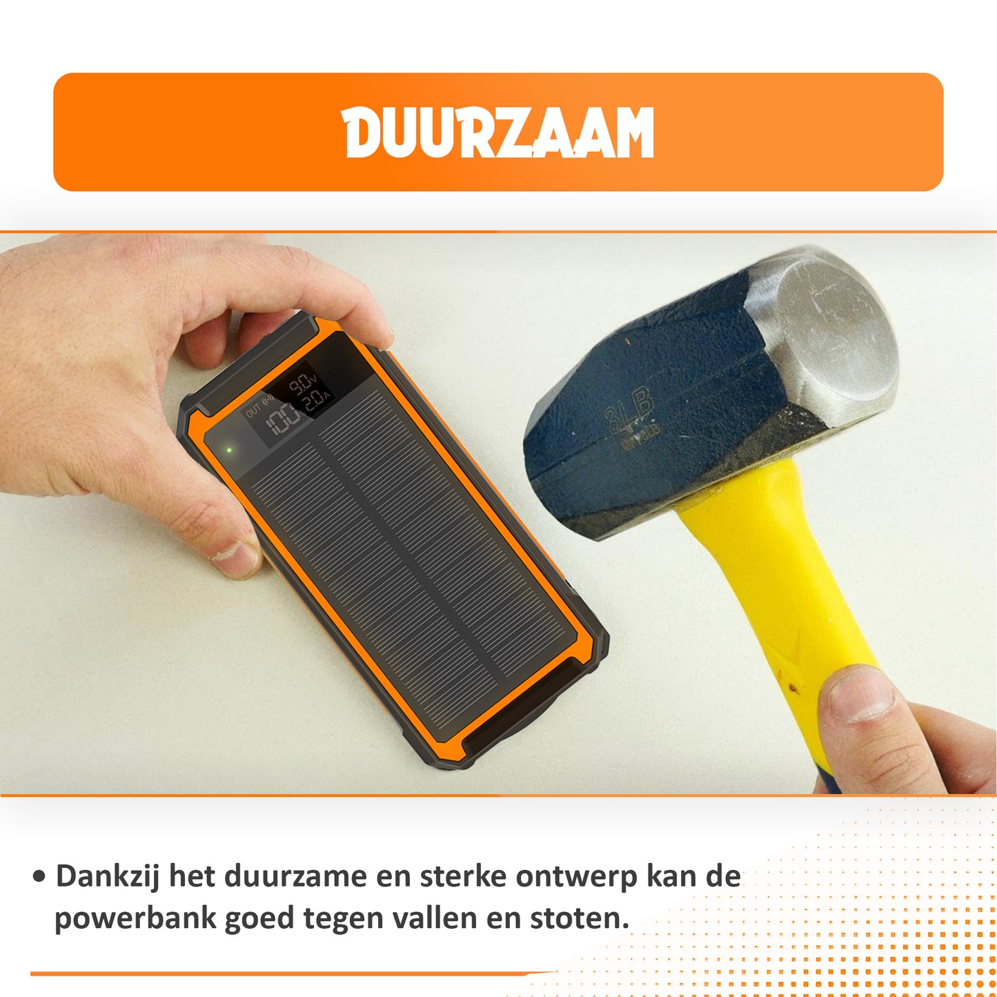 LAKOO - Solar Powerbanks - powerbank zonneenergie - powerbank Iphone - 30000MHA-Babyphone - Babyfoon - Zonneergie - Waterproef-Ledverlichting - Draadloosladen - Aansluiting voor de Babyfoon