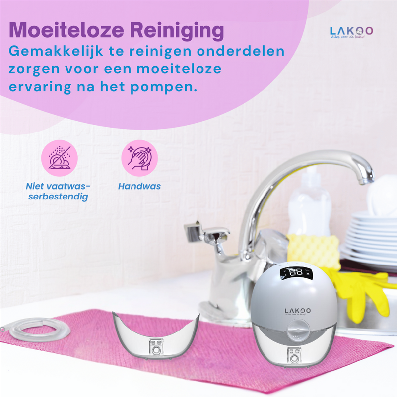 LAKOO® - Double breast pump - Manual breast pump - Electric breast pump - Breast pump - Hansfree