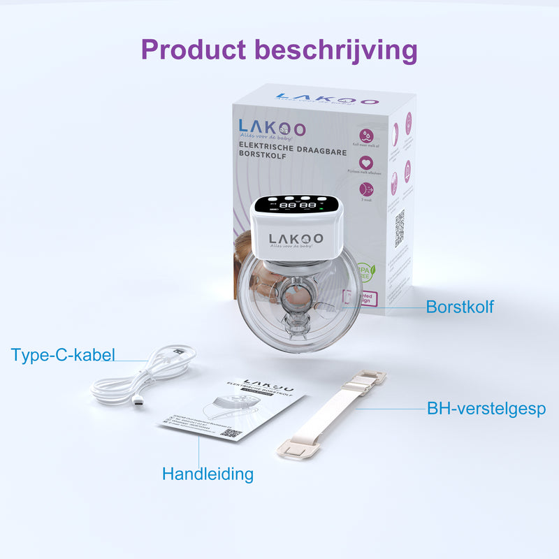 LAKOO® - Cordless Double Electric Breast Pump 2 pack