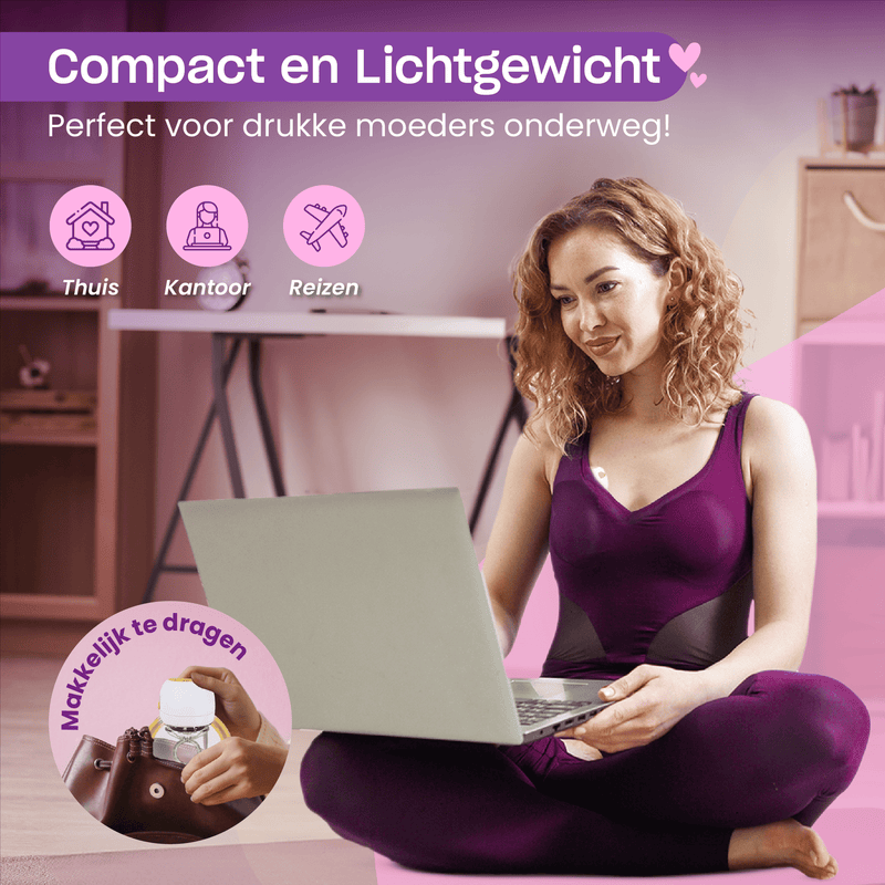 Lakoo® Hands-Free breast pump - electric double breast pump - Breast pump - Double electric hands-free breast pump - Portable - Transparent/Yellow