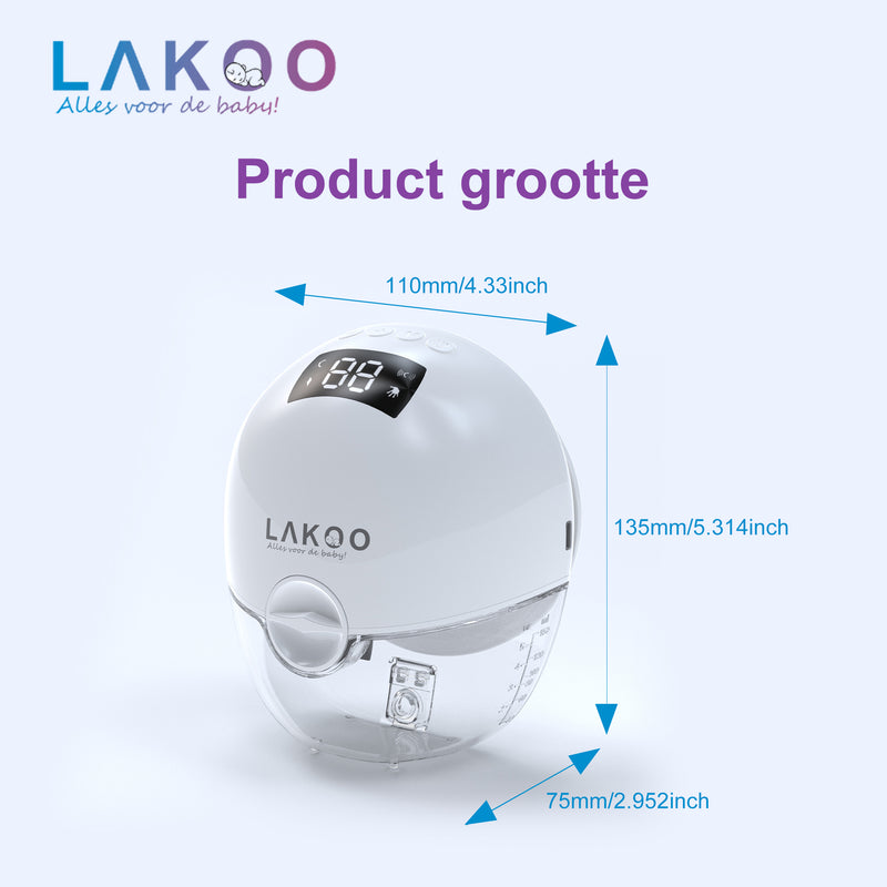 LAKOO® - Draadloze Dubbele Elektrische Borstkolf 2 pack