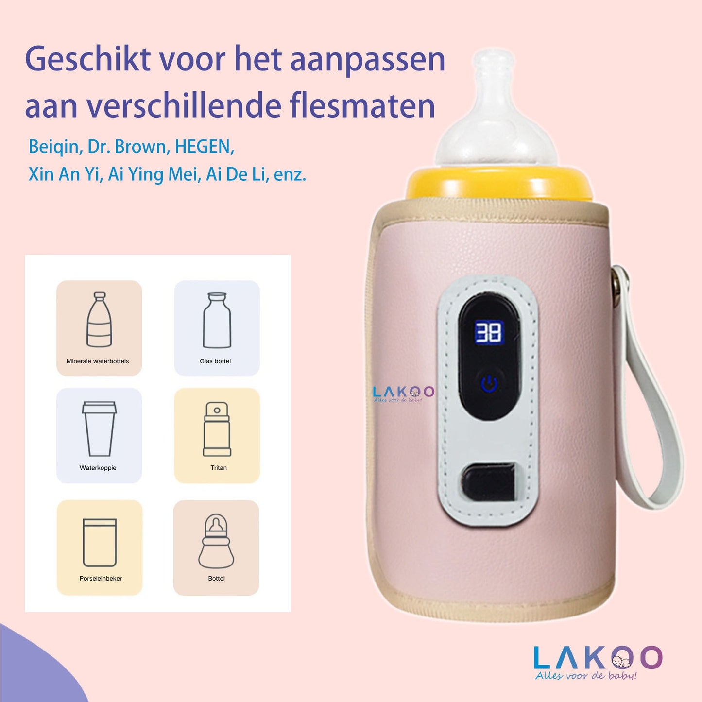 Lakoo Baby Borstkolf en Flasswarmer pakket van 2 combi deal 1