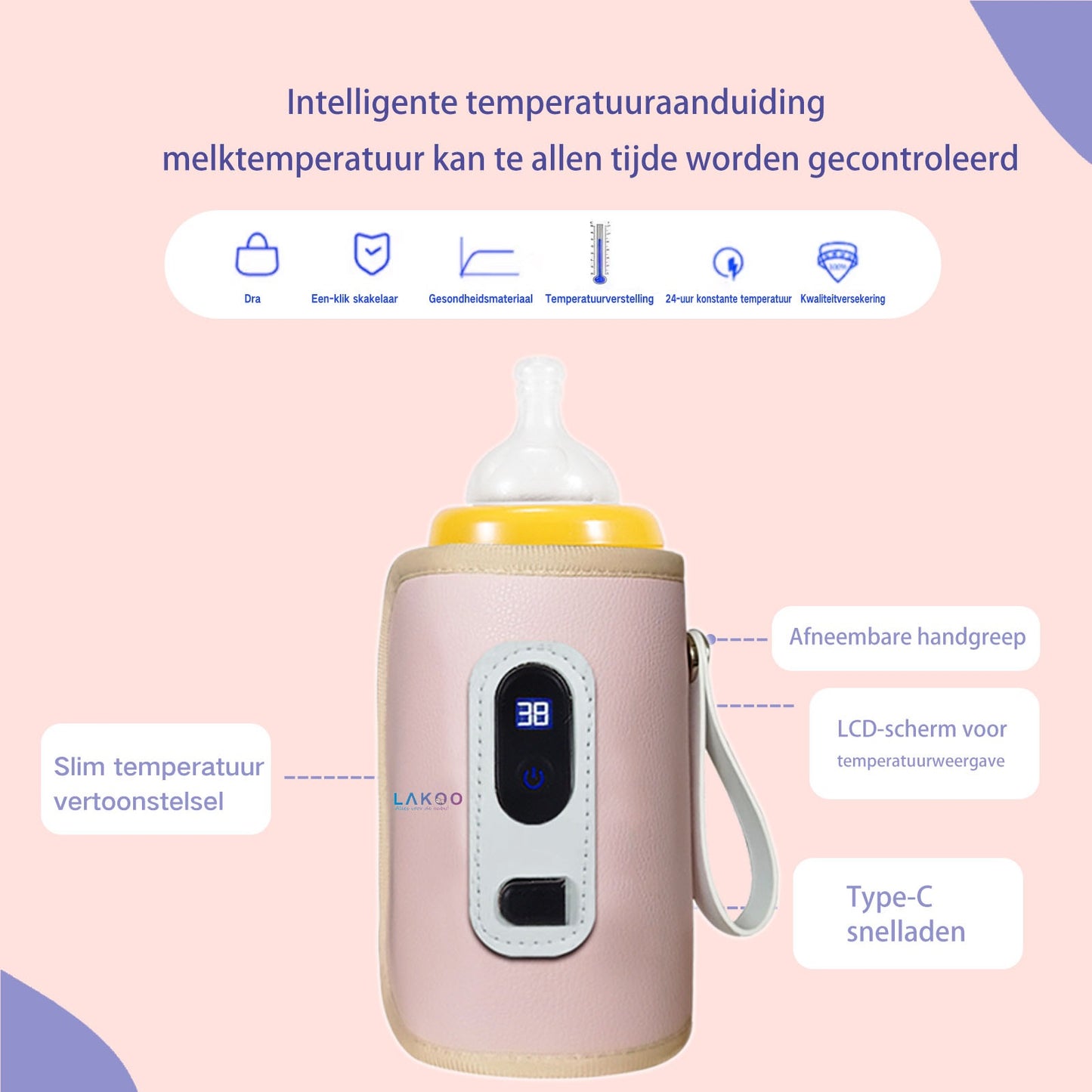 Lakoo Baby Borstkolf en Flasswarmer pakket van 2 combi deal 1