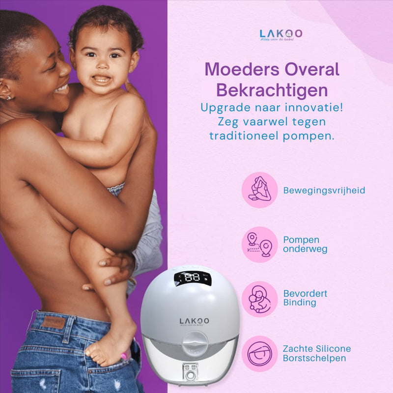 LAKOO® - Cordless Double Electric Breast Pump 2 pack