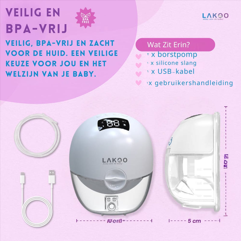 LAKOO® - Draadloze Dubbele Elektrische Borstkolf 2 pack