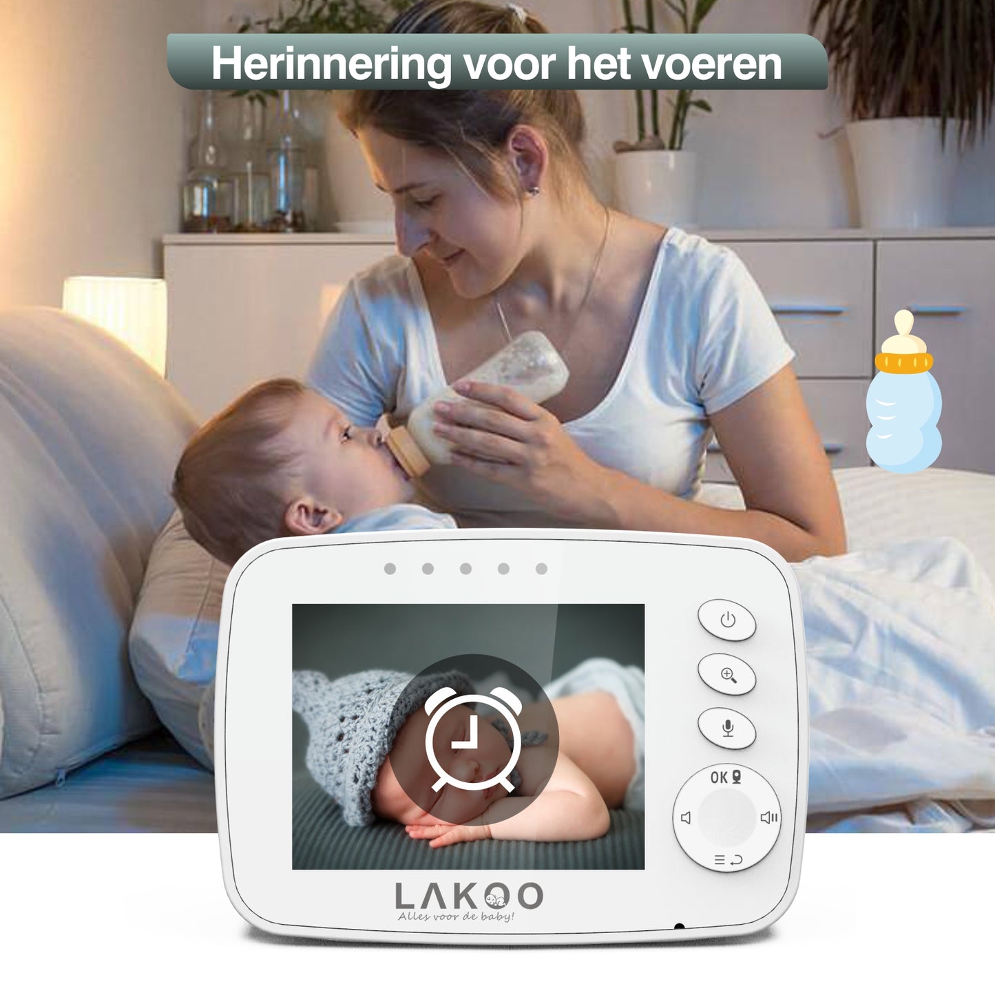 LAKOO MiniGuard set van 2 Babyfoon - Babyfoon met camera - Uitbreidbaar