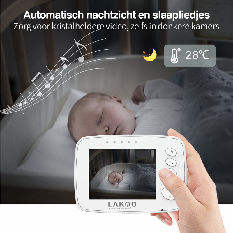 LAKOO MiniGuard set van 2 Babyfoon - Babyfoon met camera - Uitbreidbaar