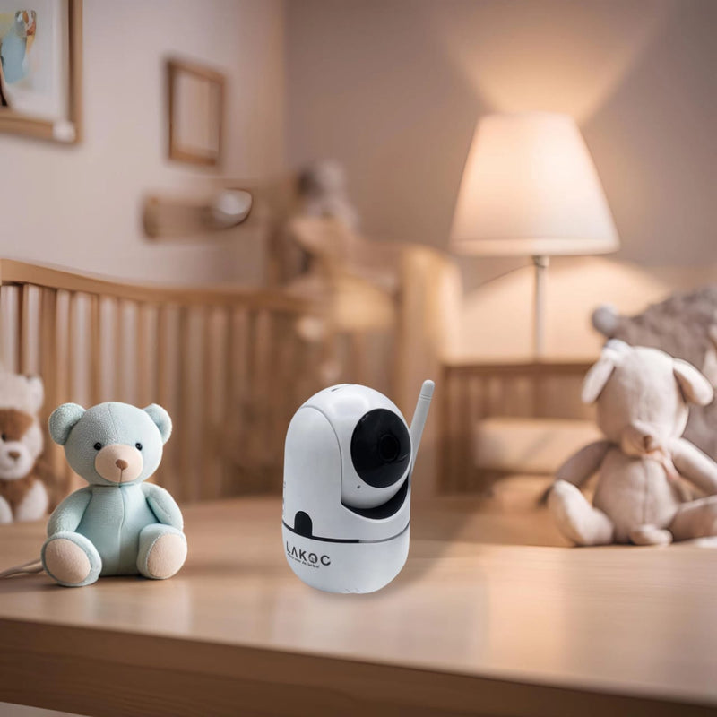 Lakoo® BabyGuard Smart - Dog camera - expandable - Security camera - Baby monitor with Camera and App FREE - 1080p Full HD - Security camera for indoors - WiFi - Night vision - talk-back function Rotatable