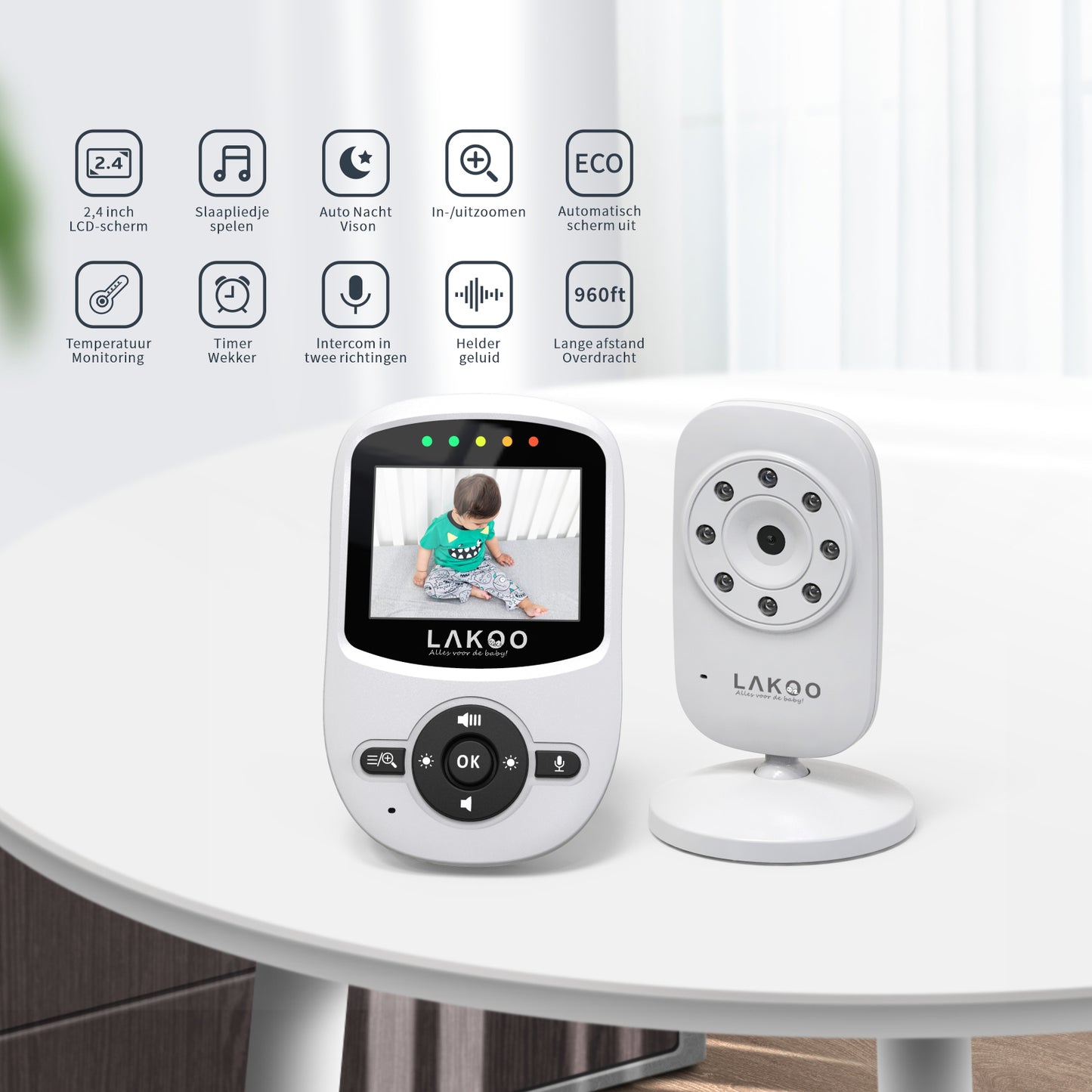 LAKOO Babyfoon MiniGuard Vision B met kleine monitor