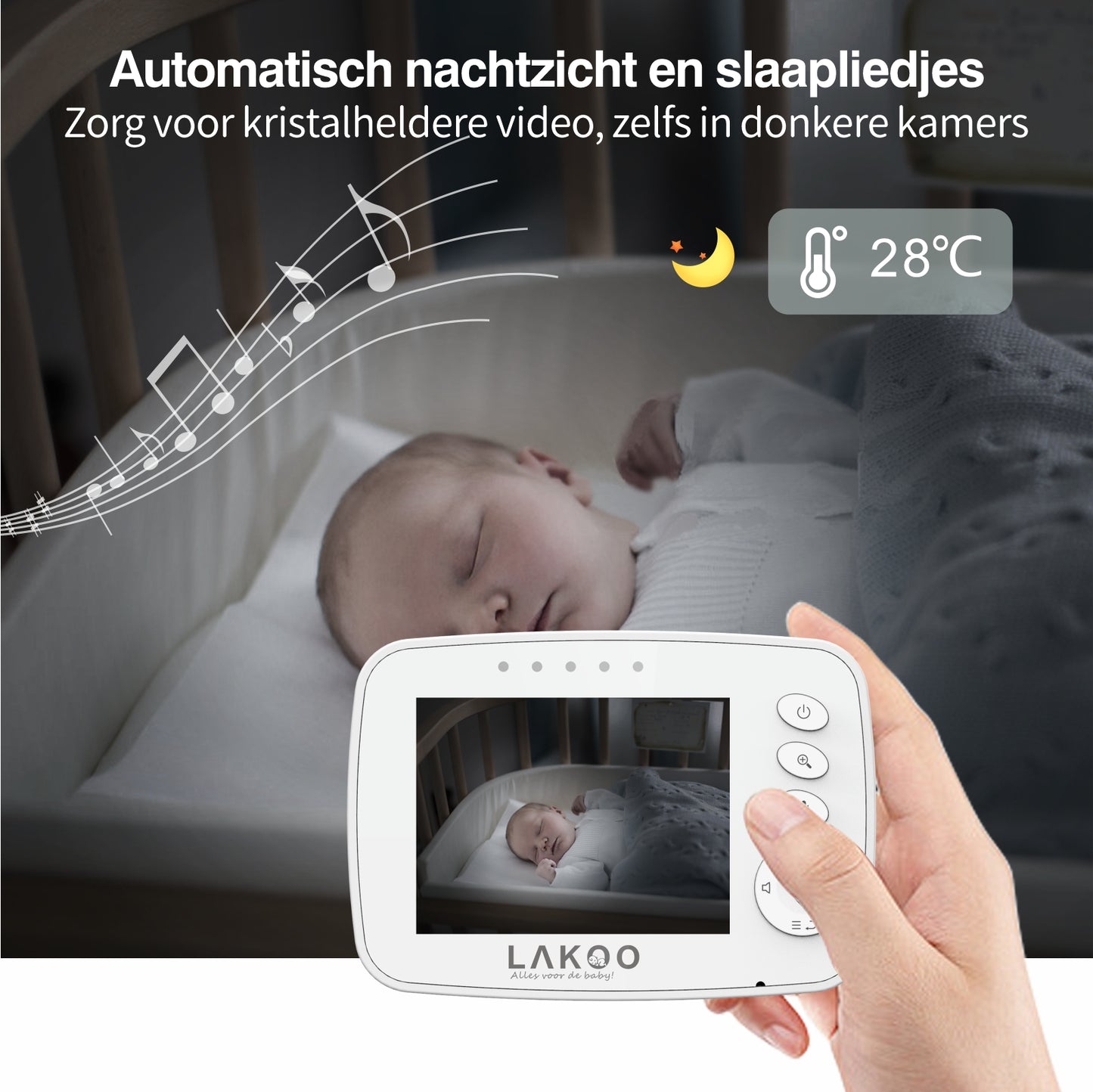 LAKOO MiniGuard Vision Babyfoon - Babyfoon met camera - Babymonitor (kopie)