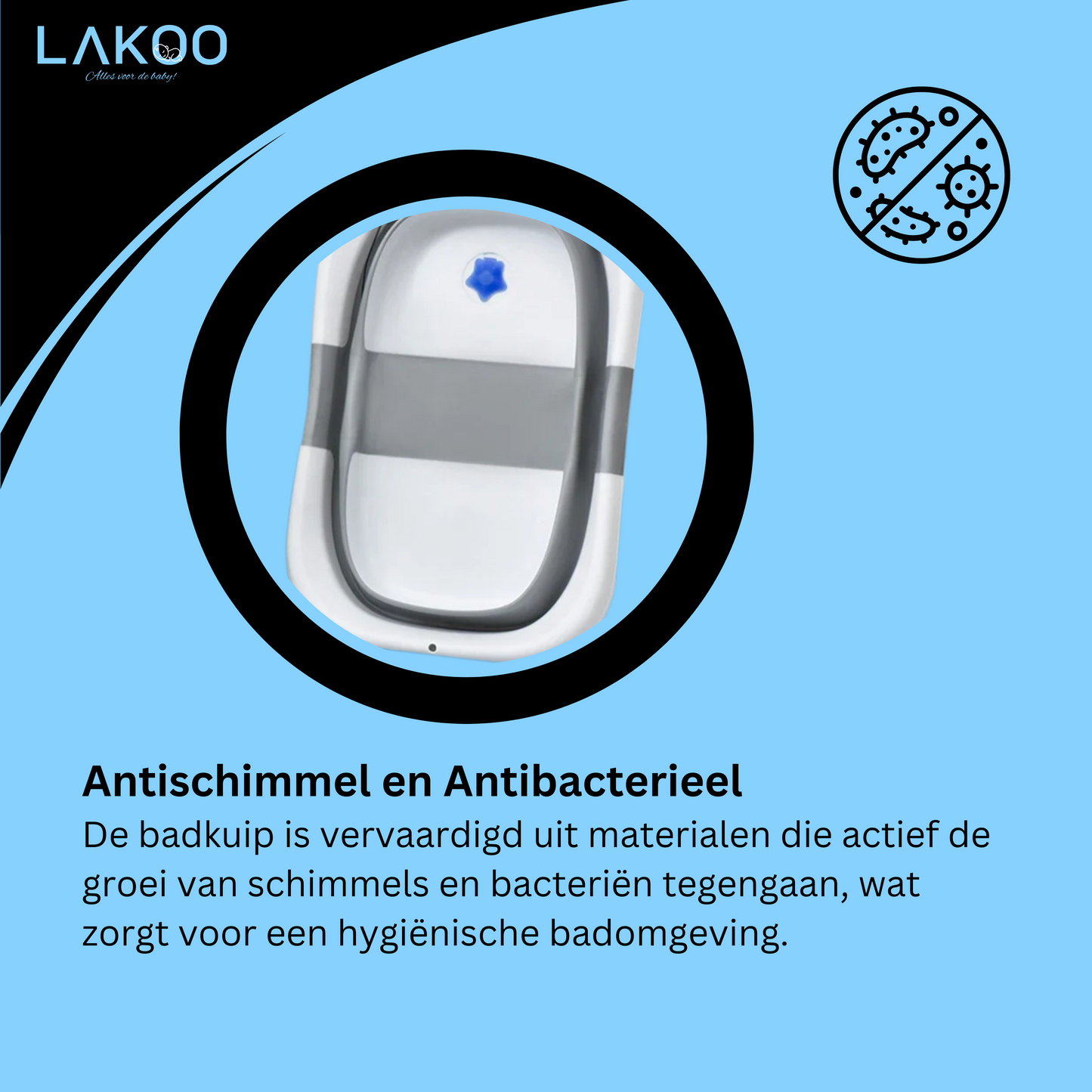 LAKOO  Opvouwbare Baby badje Met Temperatuurdetectie