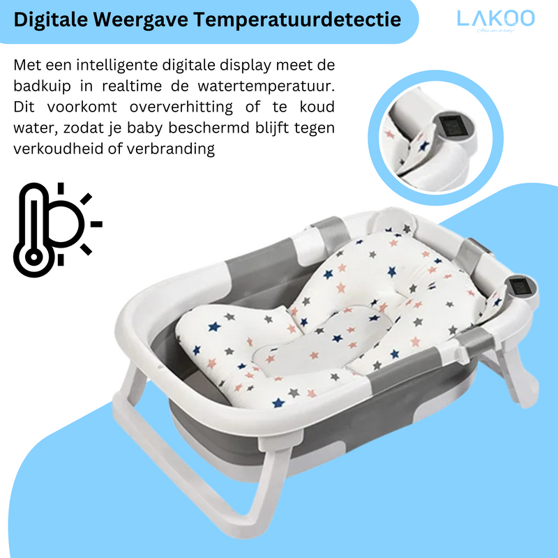 LAKOO Antibacteriële Opvouwbare Babybadkuip