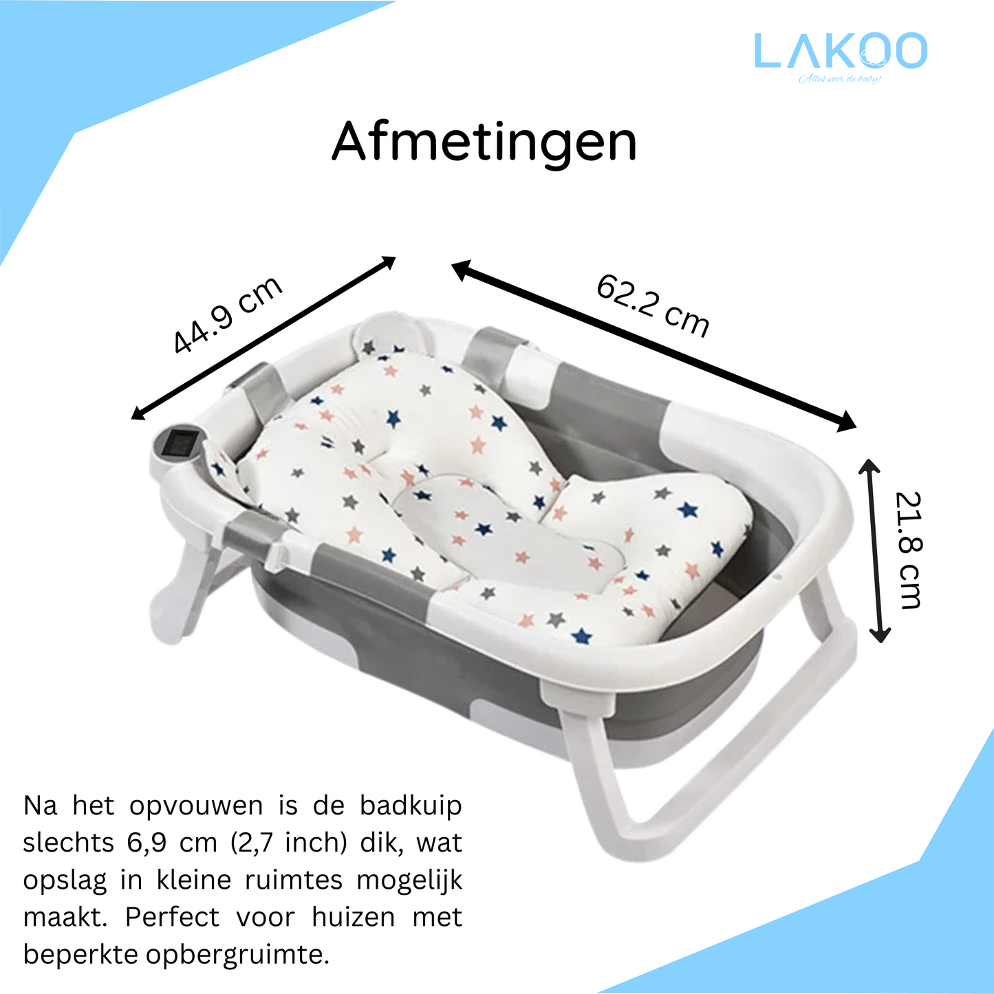 LAKOO  Opvouwbare Baby badje Met Temperatuurdetectie