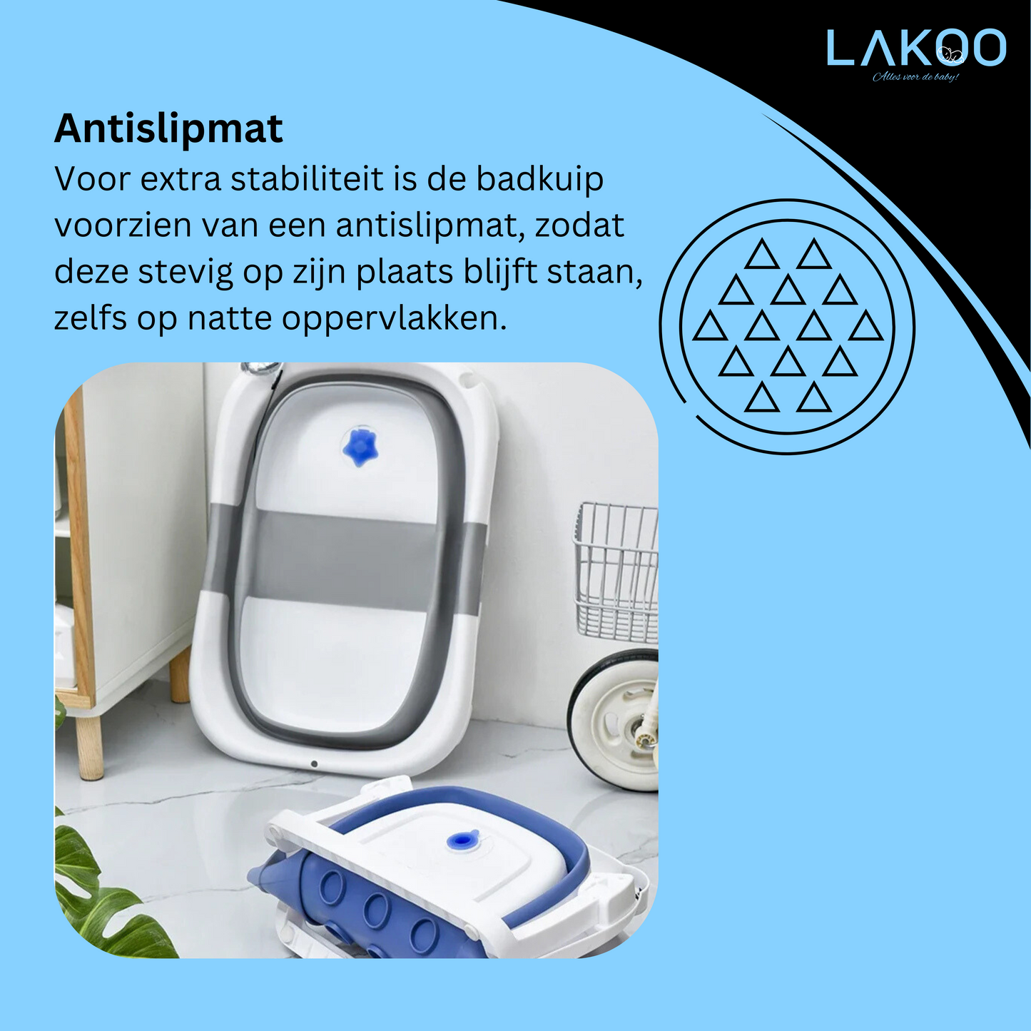 LAKOO  Opvouwbare Baby badje Met Temperatuurdetectie