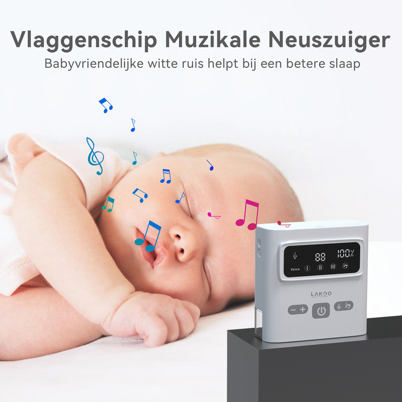 LAKOO Pro N2 Neuszuiger - Neuszuiger voor Pasgeborenen - 9 Zuigniveaus - plus muziek en lampje