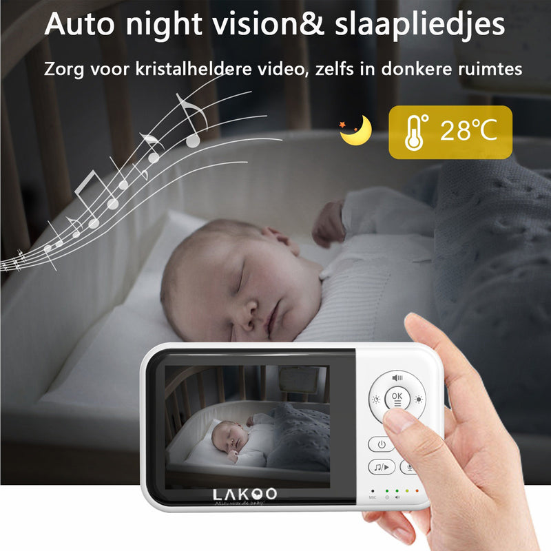 Lakoo Babyfoon - babymonitor- Video Audio - 3 inch