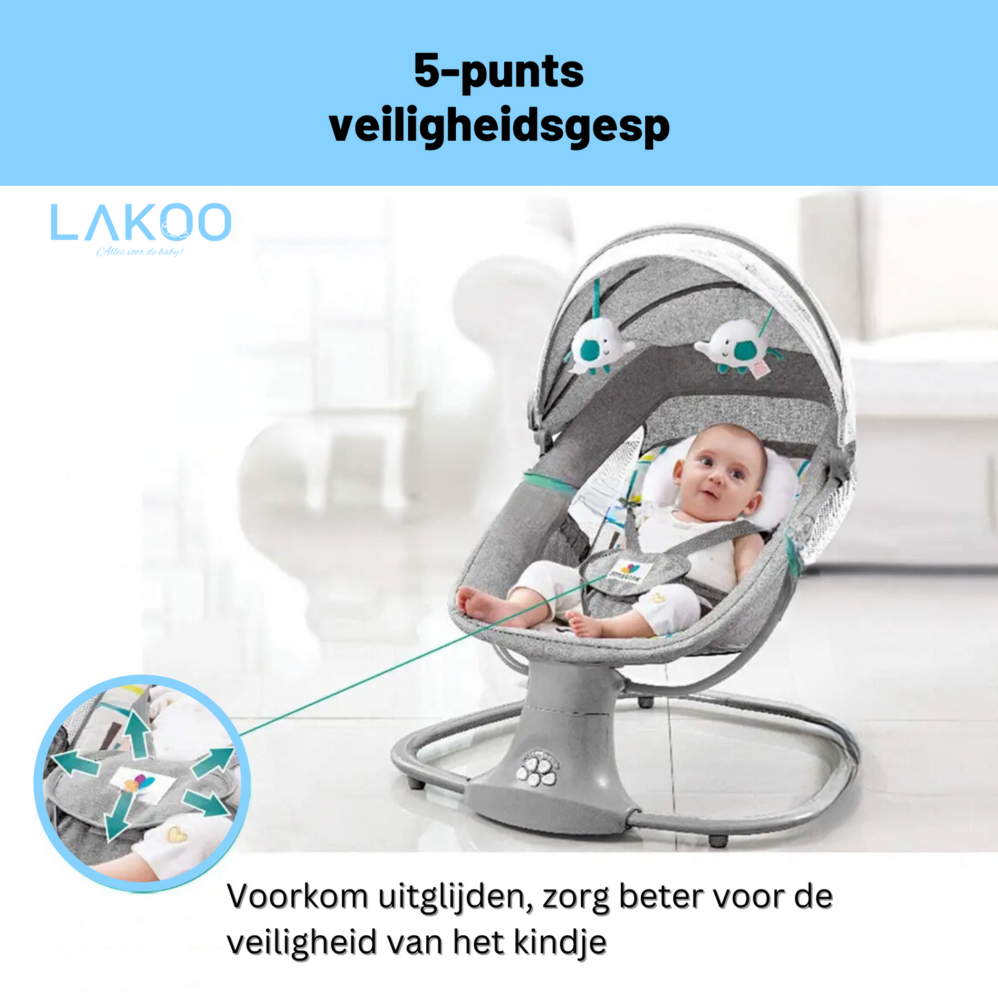 Lakoo Babyschommel Elektrische Roze