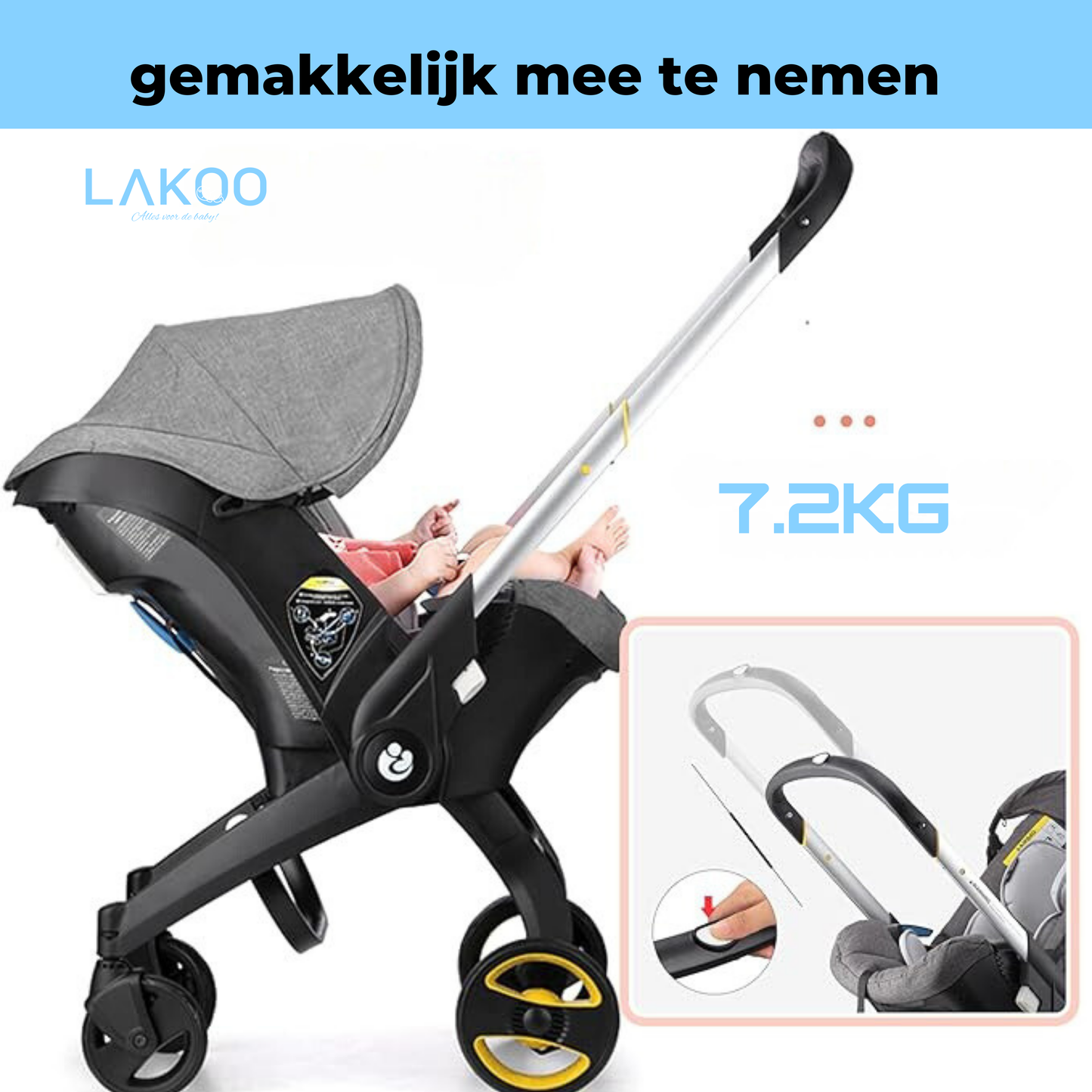 Lakoo Kinderwagen 4 in 1 kinderwagen