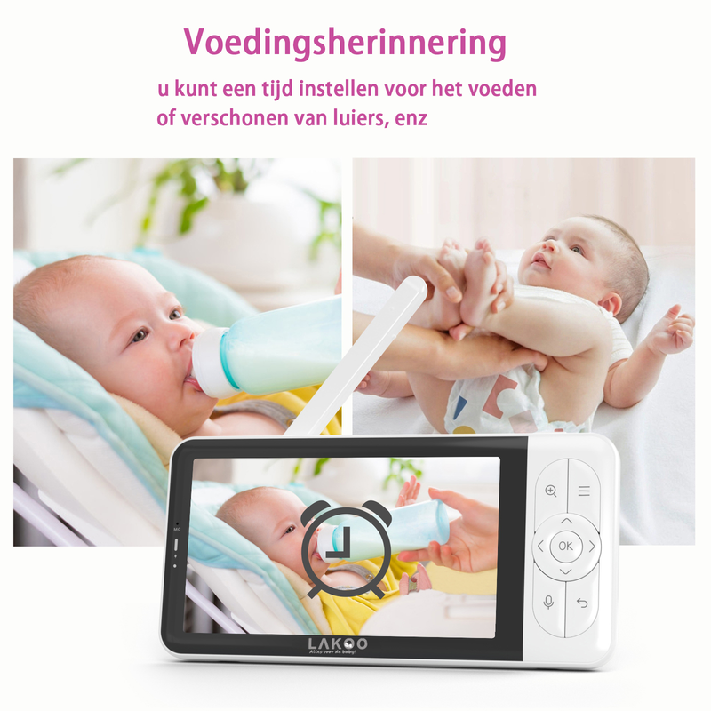 Lakoo babyfoon Pro 6T Inclusief Houder en sd kaart Met Lampje