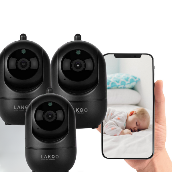 Lakoo – Babyphone mit Kamera und App – WLAN – FULL HD 3er-Pack