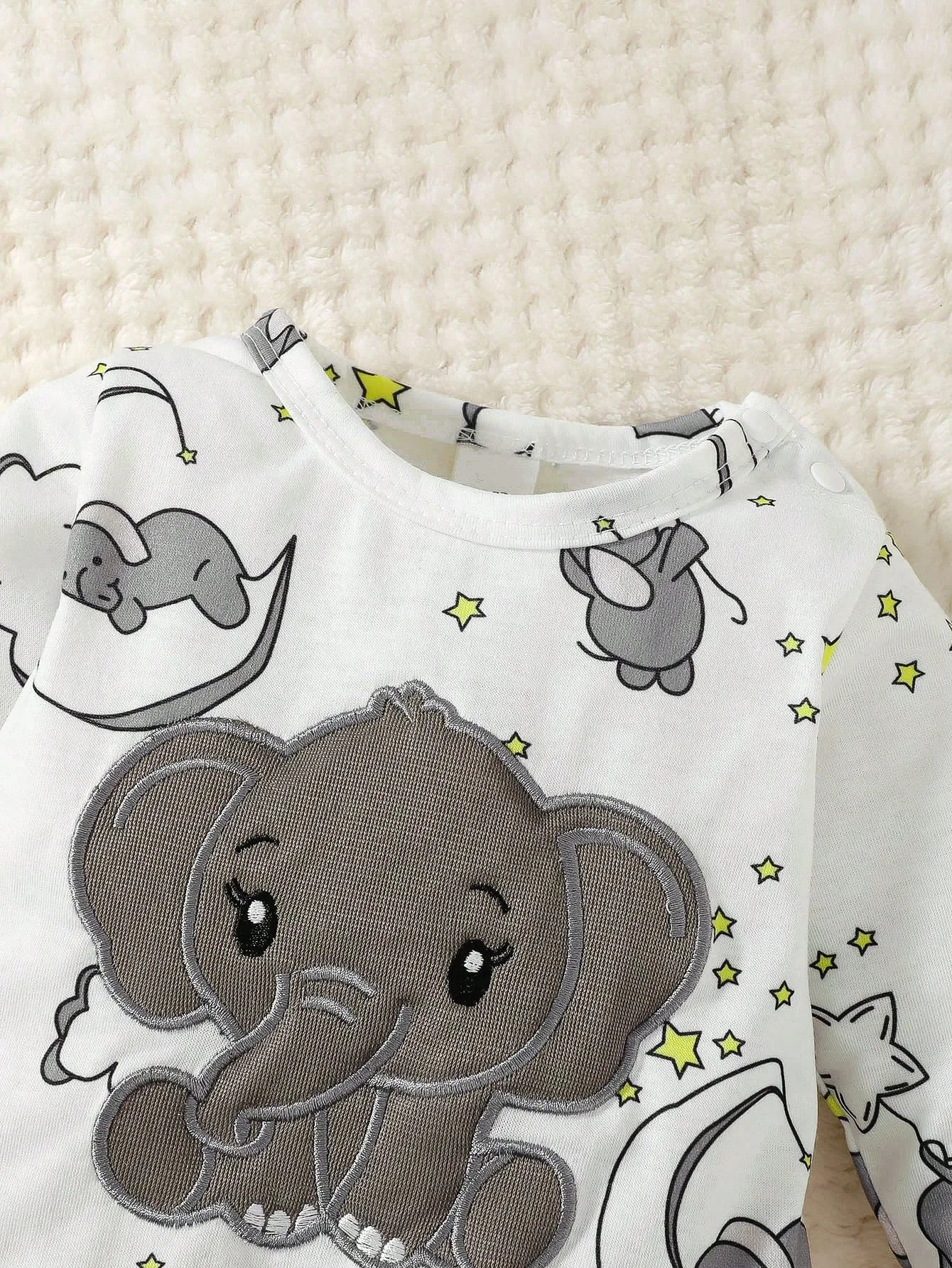 Schattige 2-delige Babyset met Cartoon Olifant Design 🐘💕