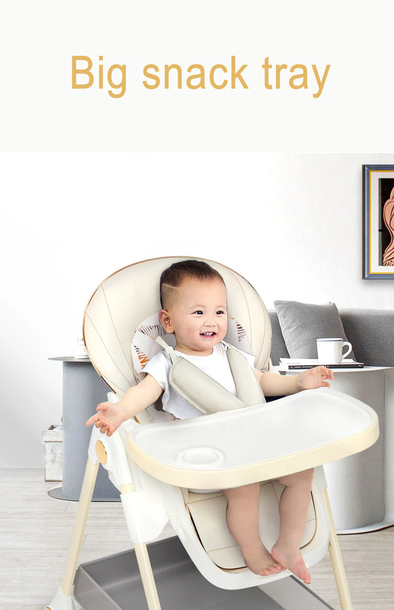 Lakoo Highchair Highchair Baby feeding chair Baby highchair Feeding table Highchair with wheels Double tables Baby tables grey