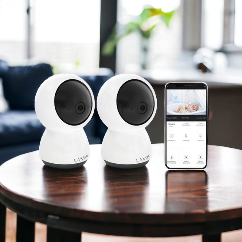 Lakoo® BabyGuard - Multifunctional Security Camera - Baby Monitor - WiFi - expandable - free app - 2 pieces