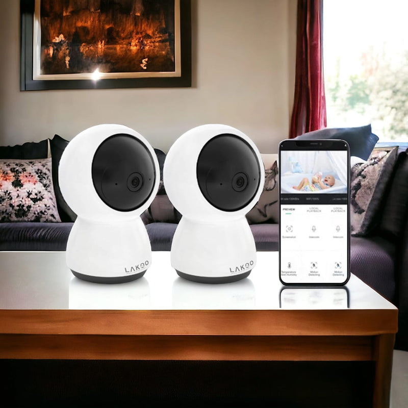 Lakoo® BabyGuard - Multifunctional Security Camera - Baby Monitor - WiFi - expandable - free app - 2 pieces