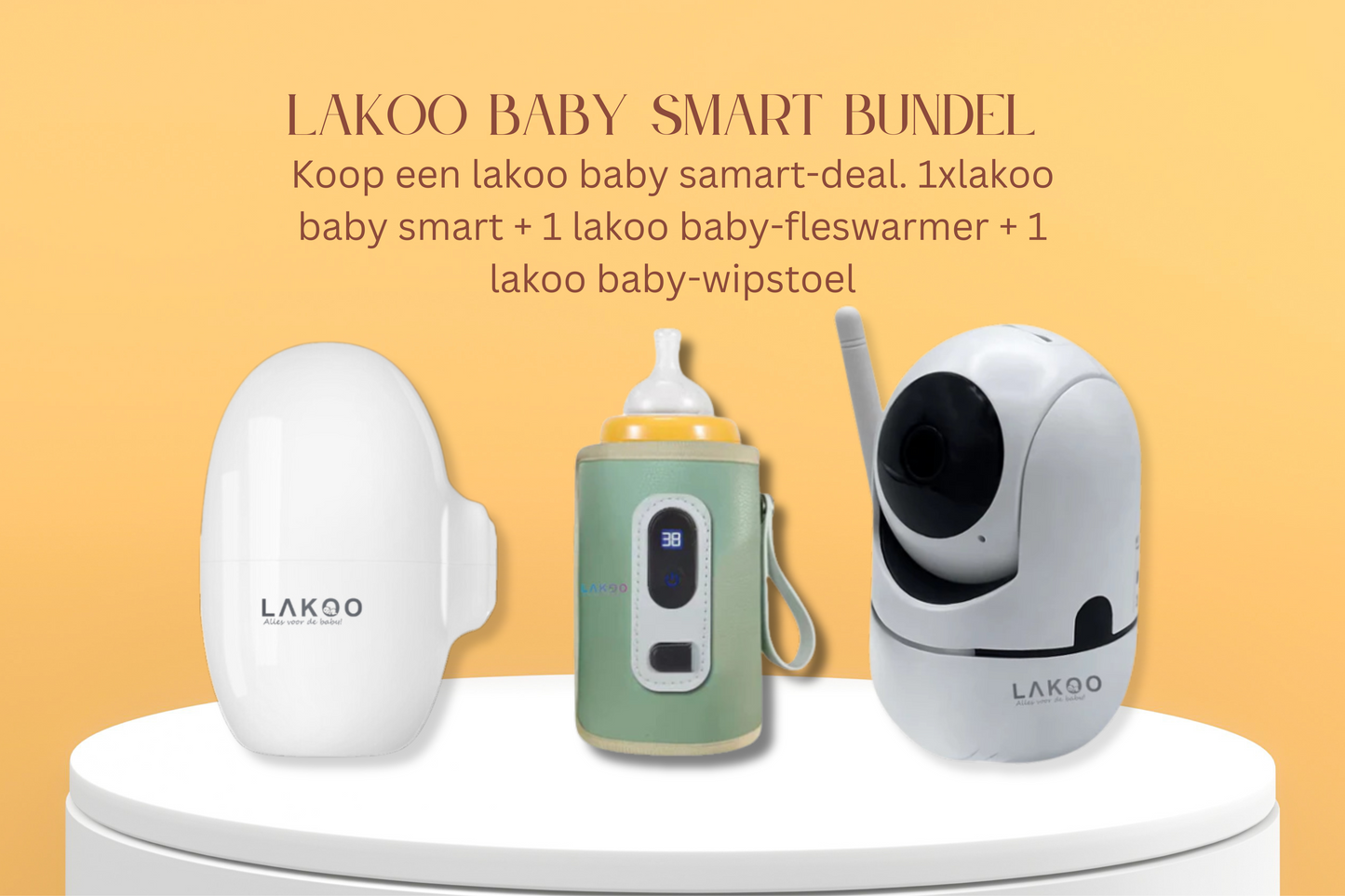 Lakoo baby smart babyfoon met lakoo baby flesswarmer met lakoo baby rocker combi deal 6