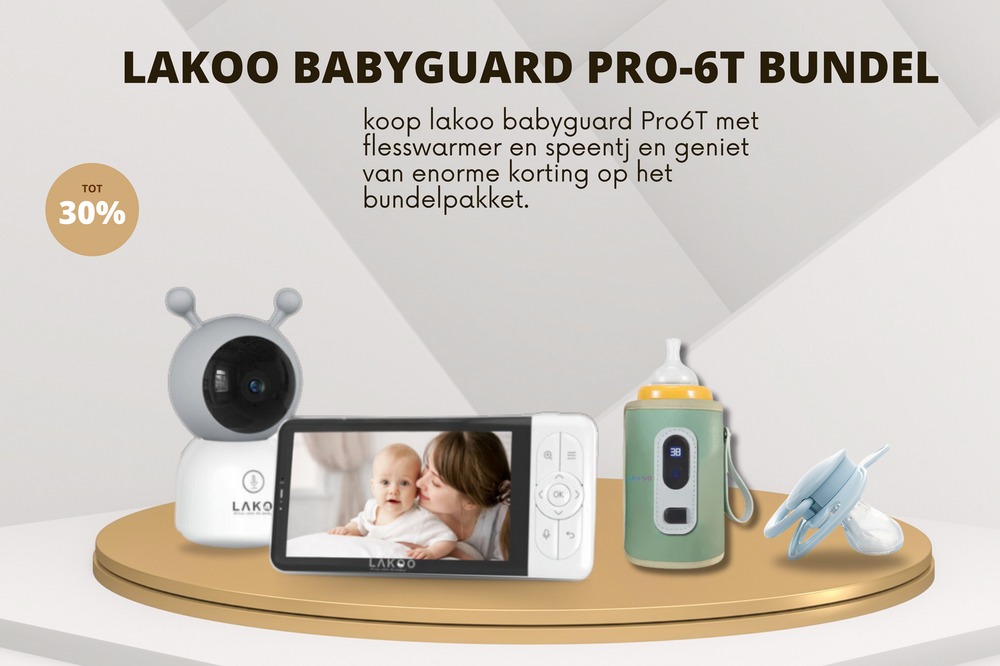 Lakoo babyguard Pro 6T met monitor met Lakoo baby Flesswarmer met Lakoo speentje combi deal 9