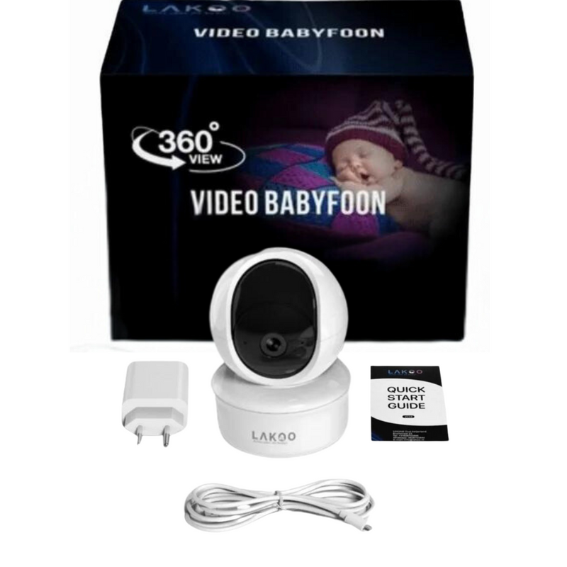 Lakoo® – Babyphone mit Kamera und App – WLAN – FULL HD – Babykamera – Babyphone mit Bewegungs- und Geräuscherkennung – Innenbereich – Nachtsicht für Baby/Nanny